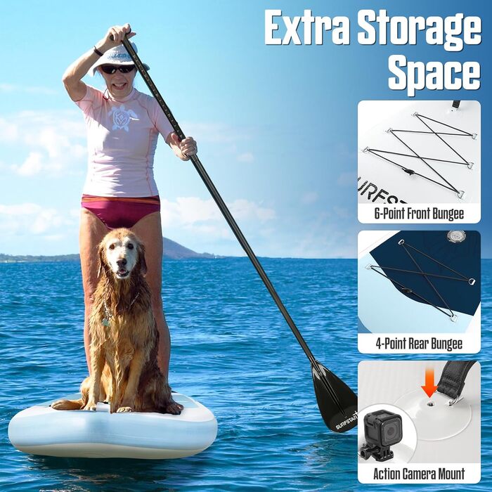 Надувна SUP-дошка Surfstar для дорослих з камеротримачем, ультраширока, зварна технологія, весло та аксесуари, для всіх рівнів