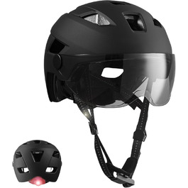 Велошолом Crazy Safety для електровелосипедів та міста, дорослий, з переднім і заднім світлом, регульований, магнітна застібка Fidlock