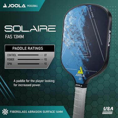 Весло для піклболу JOOLA Solaire - обертання, потужність, контроль, 13 мм