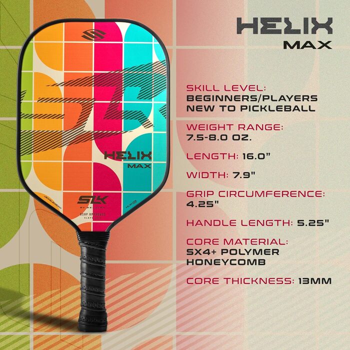 Обличчя Гібридне, серцевина з вуглецевого волокна, 2024 SLK Helix Pro Paddle