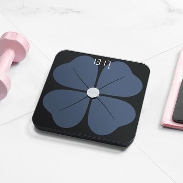 Цифрові ваги для ванної кімнати Vitafit Fat Scale, Bluetooth ваги складу тіла з додатком, розумні ваги для жиру в організмі, ІМТ, м'язової маси, білка, BMR, чорний