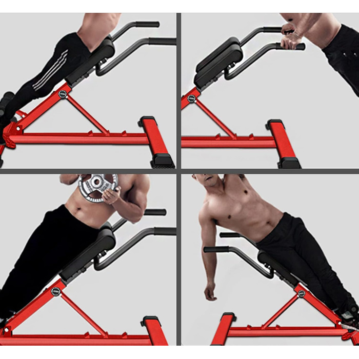 Багатофункціональний римський стілець, Лава для сидіння, Лава для обтяжень, Тренажерний зал, Домашній гіперекстензія Римський стілець, Силові тренування, Фітнес, Машина для спалювання жиру Red