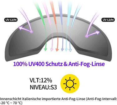 Окуляри Supertrip Antifog UV400 білий/сірий VLT12 унісекс