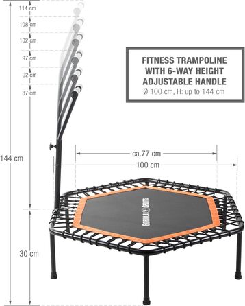 Батут GORILLA SPORTS, регульований, тихий, 77см, до 100кг