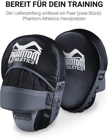 Рукавиці Phantom Athletics - Набір боксерських колодок - Боксерські подушечки для єдиноборств - 2 шт. и чорний/сірий