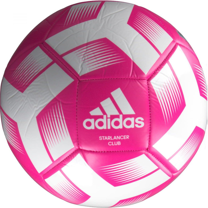 Футбольний м'яч adidas Starlancer CLB №3, машинне зшивання, рожево-білий