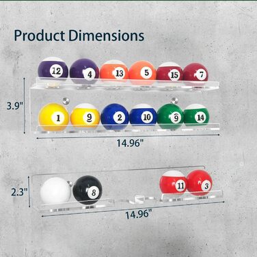 Акрилова полиця для кулі для басейну та стійка для більярду, аксесуари для більярдного столу, тримач для кулі для басейну, настінний кронштейн для 16 більярду, більярдний трикутник, биток