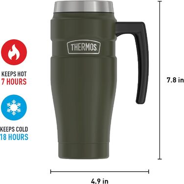 Термокружка Thermos Stainless King 473 мл, армійсько-зелена, нержавіюча сталь