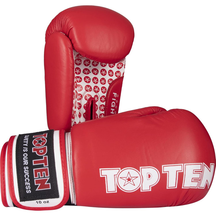 Боксерські рукавички TOP TEN Fight, для змагань, шкіряні
