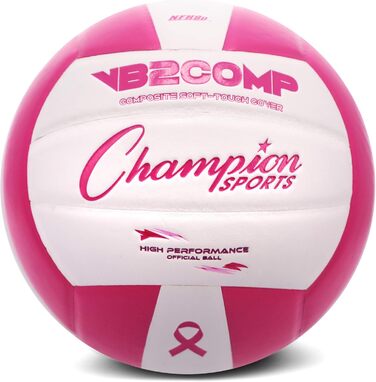 Офіційний волейбольний м'яч Champion Sports VB зі штучної шкіри - кілька кольорів (рожевий/білий)