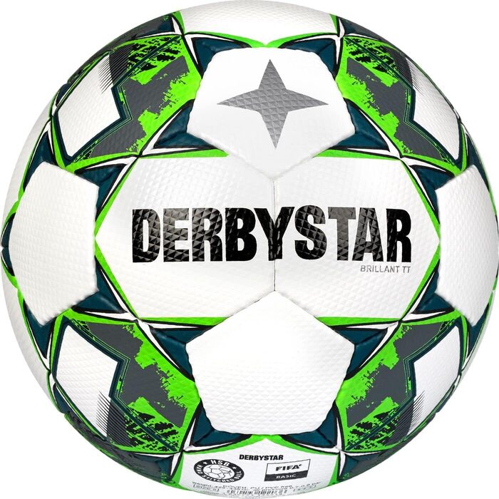 Футбольний м'яч Derbystar Brilliant TT розмір 5 біло-зелений