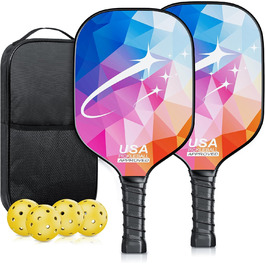 Набір ракеток Cratth Pickleball, 2 шт., USAPA, Comfort Handle, м'ячі, сумка