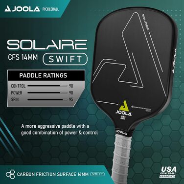 Ракетка для піклболу JOOLA Solaire обертання, потужність, контроль, 13/14 мм