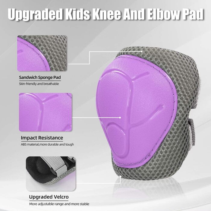 Дитячі протектори Knee Protector et (2-8 років) з дитячим шоломом, налокітником і протектором на зап'ястя для роликового скейту Kateboard Bicycle Rollchuh (фіолетовий, S)