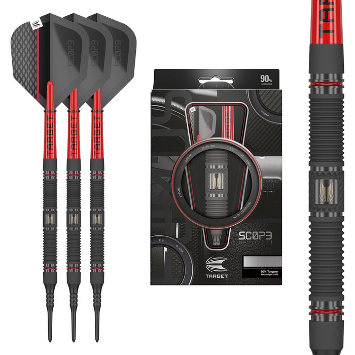 Приціл Softdarts, 90 вольфрам, червоний/чорний, 20 г, ствол 10