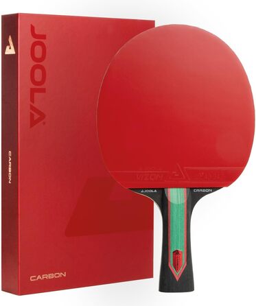 Настільний тенісний ракетка JOOLA RED Carbon Control з вуглецевим шаром, накладками Vizon та магнітною коробкою