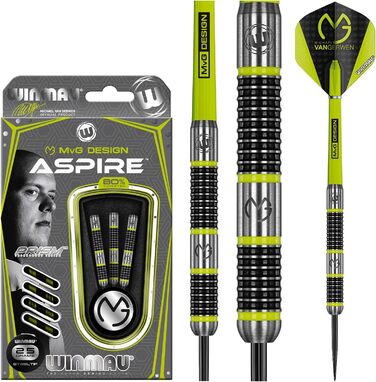 Дротики WINMAU MvG Aspire вольфрамові 25 г з крилами Prism Wings