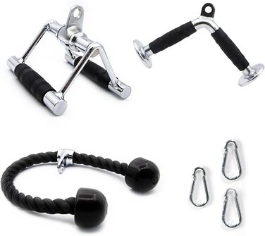 Насадка для блочної тяги ToughFit LAT Pulldown, V-гриф, подвійний D-гриф, трицепс-канат для домашнього тренажера, набір 3 в 1