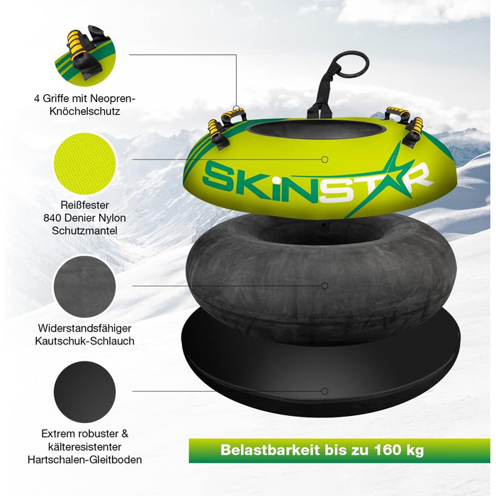 Шина SkinStar Profi SNOW TUBE Sled Bob Ø100см (зелений-світло-зелений)