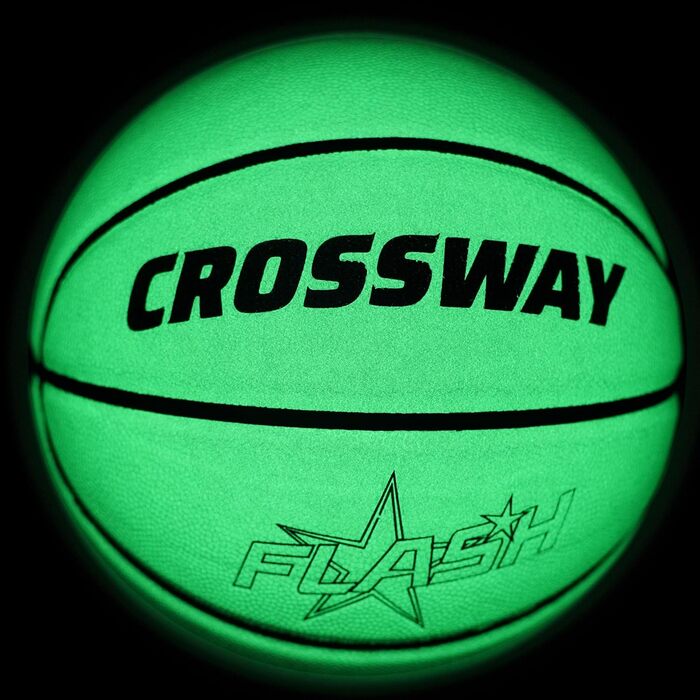 Баскетбольний м'яч CROSSWAY з голографічним відбивачем, світиться у темряві, офіційний розмір 7/6/5, подарунок для нічних ігор