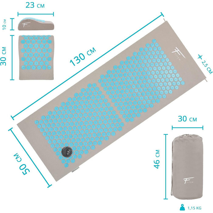 Набір для точкового масажу: килимок і подушка - знімає біль у спині/шиї"