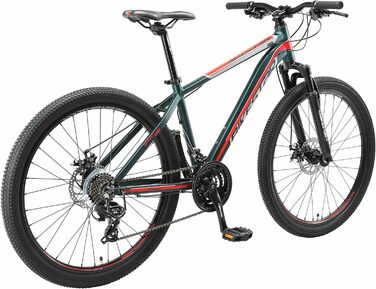 Алюмінієвий гірський велосипед BIKESTAR Hardtail Shimano 21 швидкісна передача, дискове гальмо 26 дюймові шини 13-дюймова 16-дюймова рама Alu MTB СПРОБУЙТЕ БЕЗ РИЗИКУ 16-дюймовий кадр (16-дюймовий кадр, зелений)