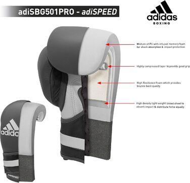 Боксерські рукавички adidas AdiSpeed для дорослих, 340г, 453г, 510г