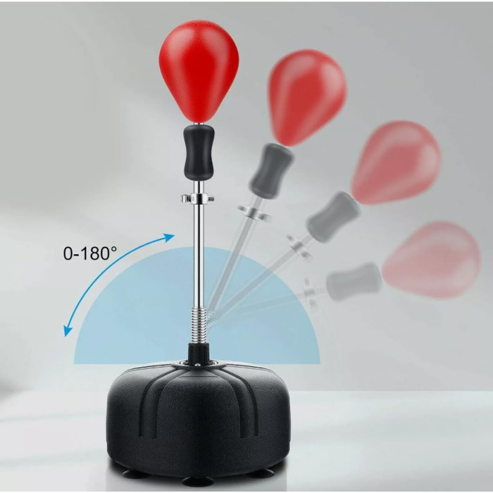 Боксерська груша Konfiur стоячи, набір боксерських м'ячів регулюється по висоті від 120 см-160 см, боксерська груша для дітей та дорослих, боксерська груша стоячи з боксерськими рукавичками та насосом, червона