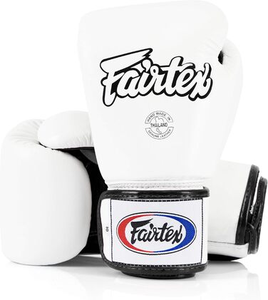 Боксерські рукавички Fairtex BGV1 14 унцій, білі, для Муай Тай, ММА, спарингів, чоловіків, жінок і дітей, легкі та ударопоглинаючі