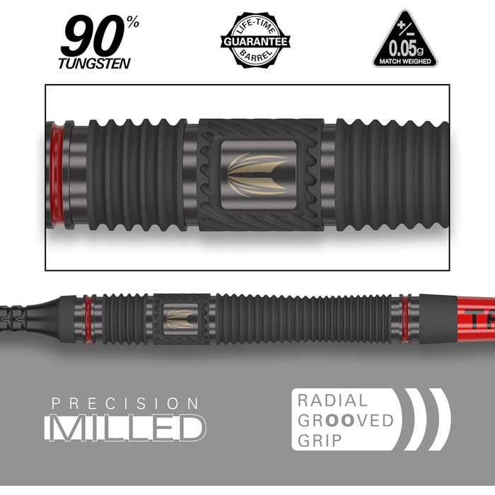 Приціл Softdarts, 90 вольфрам, червоний/чорний, ствол 18G-21G