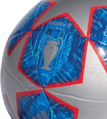Футбольний м’яч Adidas UCL Finale Madrid 2019 Capitano, сріблястий/синій, розмір 4