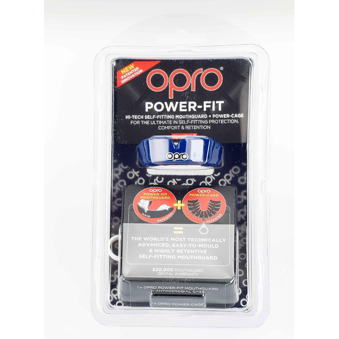 Маска для обличчя Opro Power Fit, Custom Fit, Синій/Золотий для дорослих