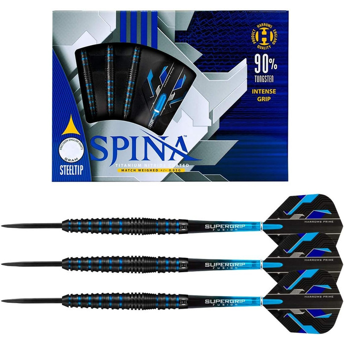 Дротики Harrows Spina Black 24г сталевий наконечник, для дорослих, стілтіп, універсальні