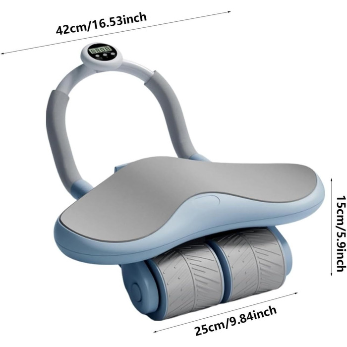 Тренажер для живота OUYUE Ролик з таймером, 42 см, синій, тихий
