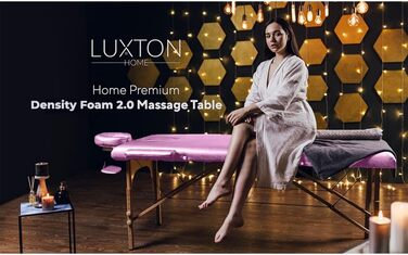 Преміум масажний стіл Luxton Home, портативний, складаний, регульована висота, 183×68 см, для дому, салону, спа, татуювання, з аксесуарами та сумкою, легка збірка