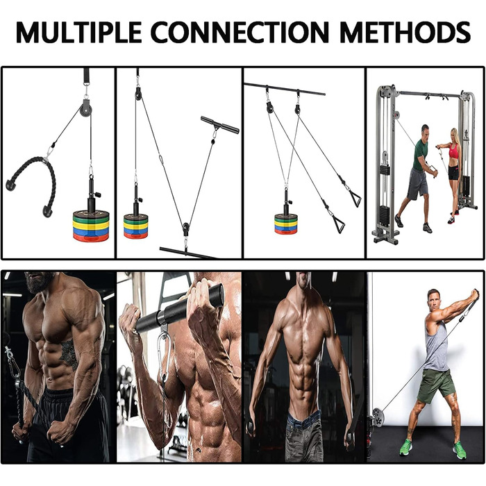 Фітнес-набір Favuit Cable Pull Lat Pulldown, канат на трицепс, шків DIY