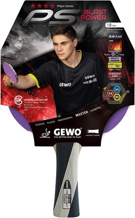 Ракетка GEWO PS Blast Power, ITTF, універсальна, увігнута, 1,8 мм