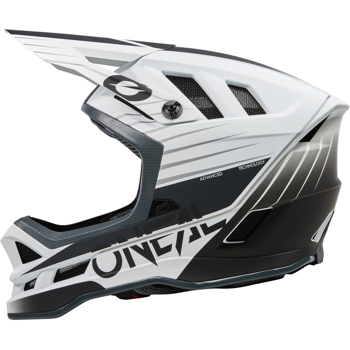 Шолом для гірського велосипеда O'NEAL Blade Polyacrylite MTB Downhill для дорослих, вентиляція, Dri-Lex, ABS, бірюзово-неоново-жовтий, розмір XS, білий/сірий