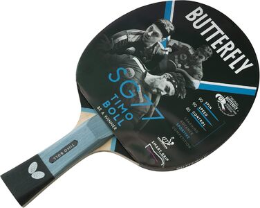 Ракетка для настільного тенісу Butterfly Timo Boll SG77 Ракетка для настільного тенісу Бита, хобі та тренування Досвідчені та тактично досвідчені гравці Сертифікована ITTF гума Pan Asia Увігнута форма ручки зі смартом. Зчеплення одинарне