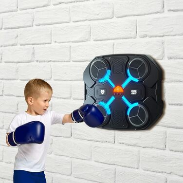 Дитяча музична бокс-машина, смарт Bluetooth тренажер зі стінним кріпленням, 3 швидкості, рукавички, USB-зарядка, інтерактивний фітнес для дітей