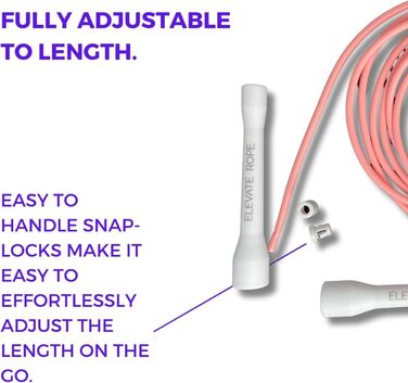 Скакалка Elevate Speed Rope MAX, професійна, міцний ПВХ з нейлоновим осердям, 5 мм, довжина до 3 м, посилені ручки
