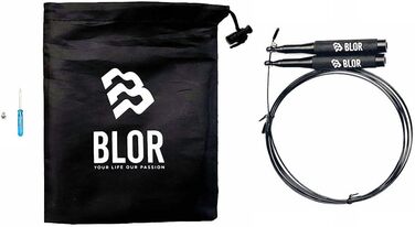 Скакалка Blor Jump Rope Pro алюмінієва, сталева, нейлонова, з ергономічними неслизькими ручками, для схуднення, боксу, кросстренінгу, з чохлом