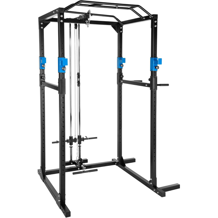 Силова станція tectake Power Rack для фітнесу, турнік подвійний, міцна сталева рама