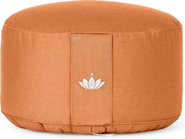 Подушка для медитації Lotuscrafts Yoga Cushion Extra High - Висота сидіння 20 см - Бавовняний чохол, який можна прати - Подушка для сидіння для йоги з наповнювачем зі спельти - Сертифіковано GOTS (Terra Orange)