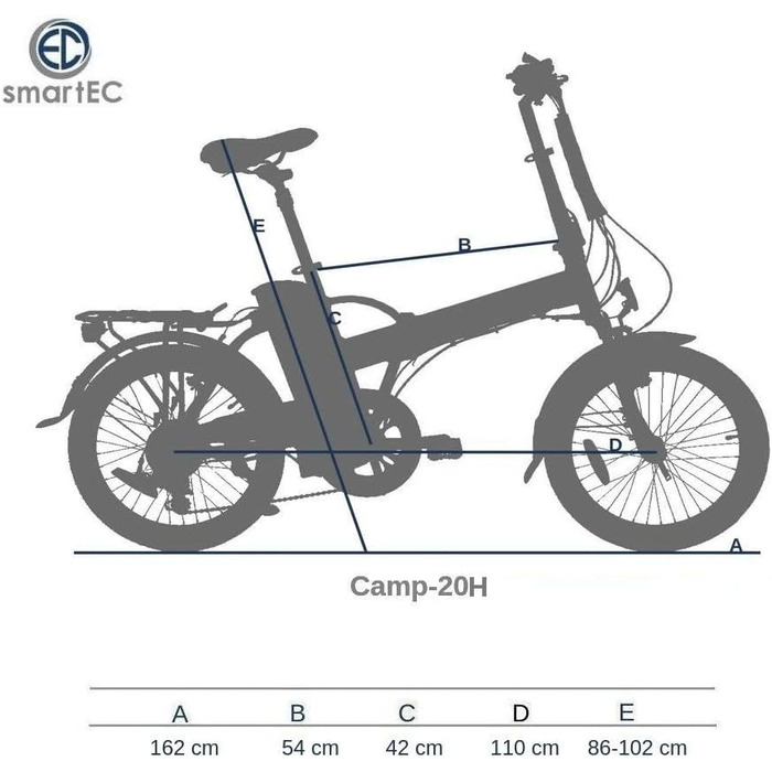 Велосипед smartEC Camp-20H 250 Вт 36В/15,6Ач 20', запас ходу 100 км