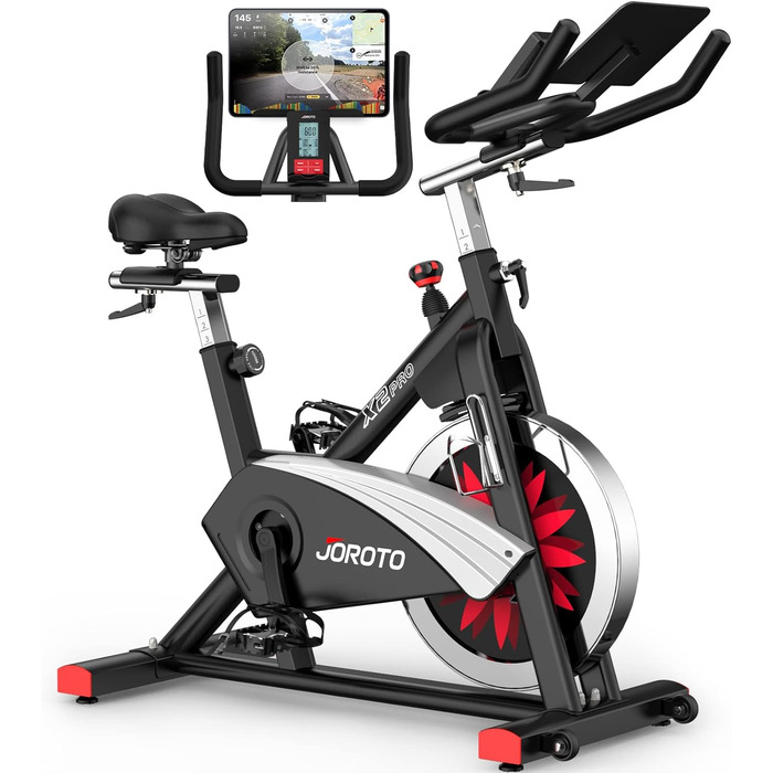 Велотренажер JOROTO X2 Ergometer і велотренажер JOROTO X2PRO Bluetooth, веловелосипед для внутрішнього руху Швидкісний велосипед з потужним магнітним гальмом і ремінним приводом - навантаження 150 кг X2PRO (підтримка Bluetooth)