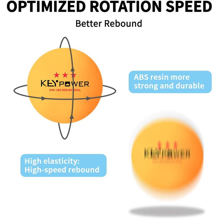 М'ячі для пінг-понгу, м'ячі для настільного тенісу, професійні м'ячі для пінг-понгу K40 зі смоли ABS 3 зірки для вправ, тренувань, клуб настільного тенісу, аматори, ігри, дорослі та діти 50 пакет жовтий