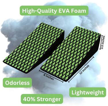 Високоякісні клинові блоки з піни EVA, легкий клиновий блок для присідань для йоги, розтяжка литкових м'язів, важка атлетика, похила дошка, фітнес-клини для п'яти, підвищені присідання, на 40 міцніше, зелений без запаху