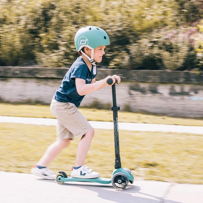 Дитячий шолом Scoot and Ride з LED-ліхтарем, матове покриття, розмір XXS, регульовані ремені, флісова підкладка