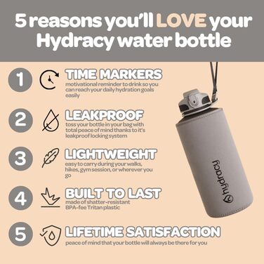 Гідраційна пляшка для води з фруктовим відсіком Hydracy 2л, BPA Free, з часовою міткою, герметична спортивна пляшка без конденсату для спорту та активного відпочинку